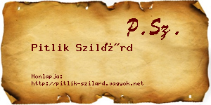 Pitlik Szilárd névjegykártya