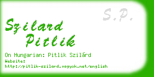 szilard pitlik business card