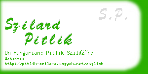 szilard pitlik business card